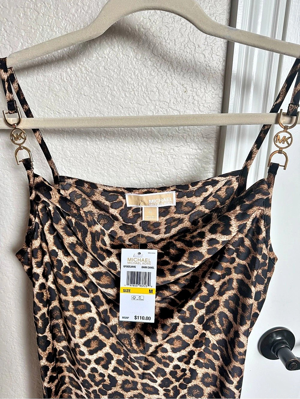 Michael Kors Leopard Print Midi Dress Size Medium NWT